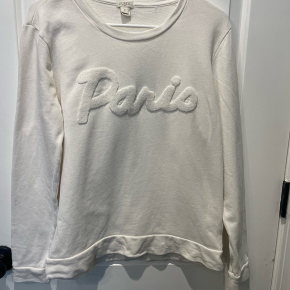 J Crew Women's Cream Paris Sweatshirt size S - Picture 1 of 3